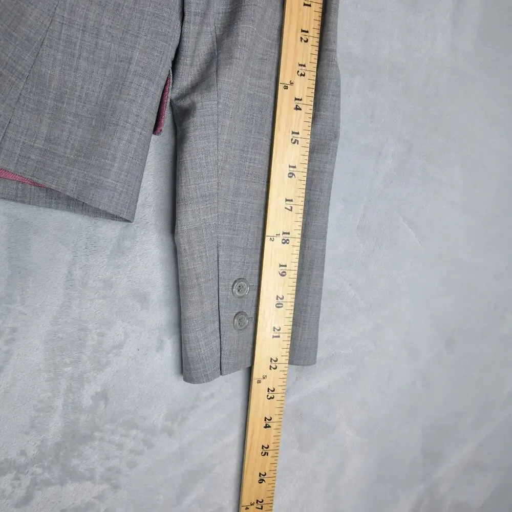 Vtg Petite Sophisticate Gray Blazer 8 Professional Y2K